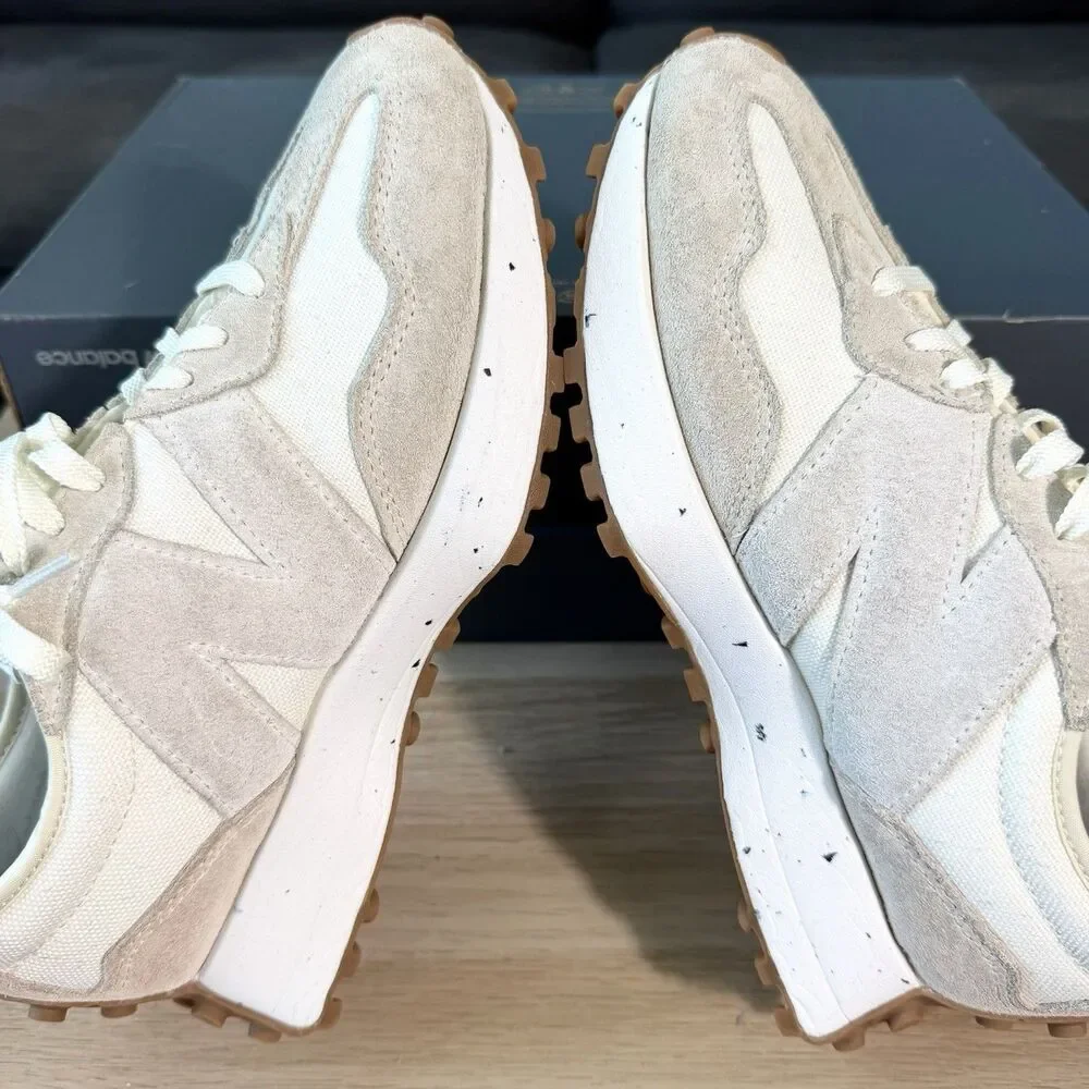 New Balance 327 Turtledove Beige Gum Suede Sneakers Women's Size 7